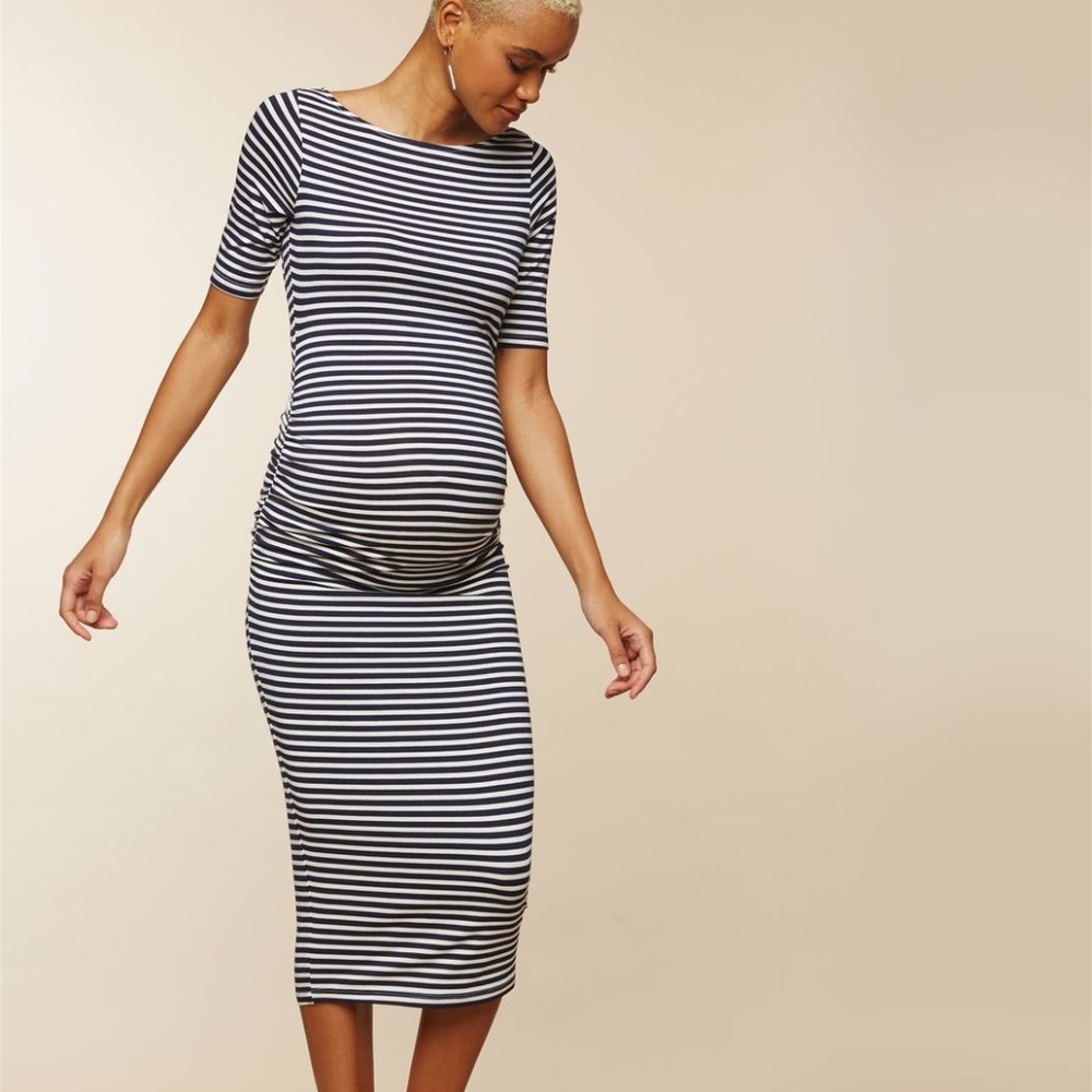 MiMi Side Ruched Maternity Dress-sz L new w/tags